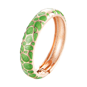 UJOY Colorful Cloisonne Bracelet Jewelry Enamel Handcraft Gold Spring Hinge