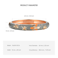 Load image into Gallery viewer, UJOY Cloisonne Bracelet Openable Hinge Gold Cuff Enamel Flower Bangle