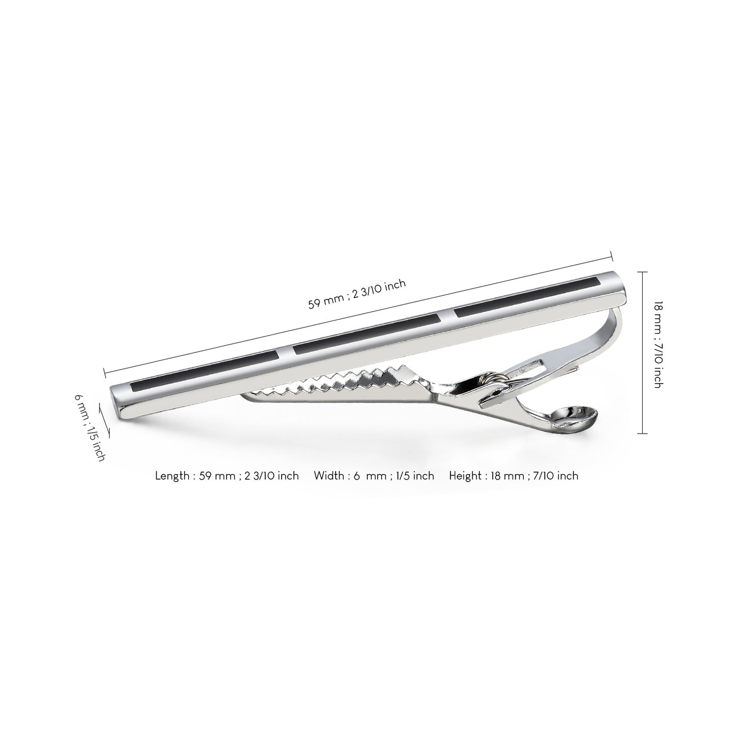 UJOY Skinny Tie Clips Silver Necktie Shirts Bar Pins Box Packed Gift for Men