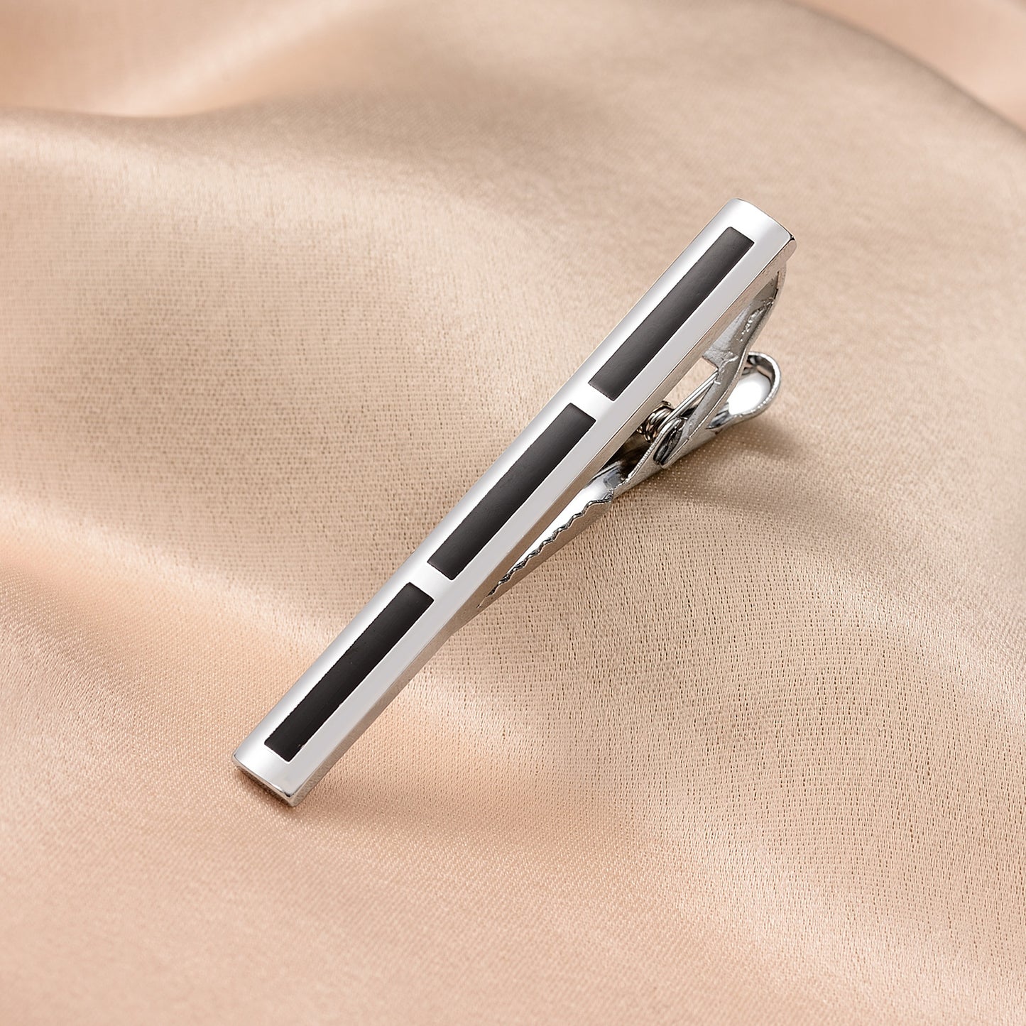 UJOY Skinny Tie Clips Silver Necktie Shirts Bar Pins Box Packed Gift for Men