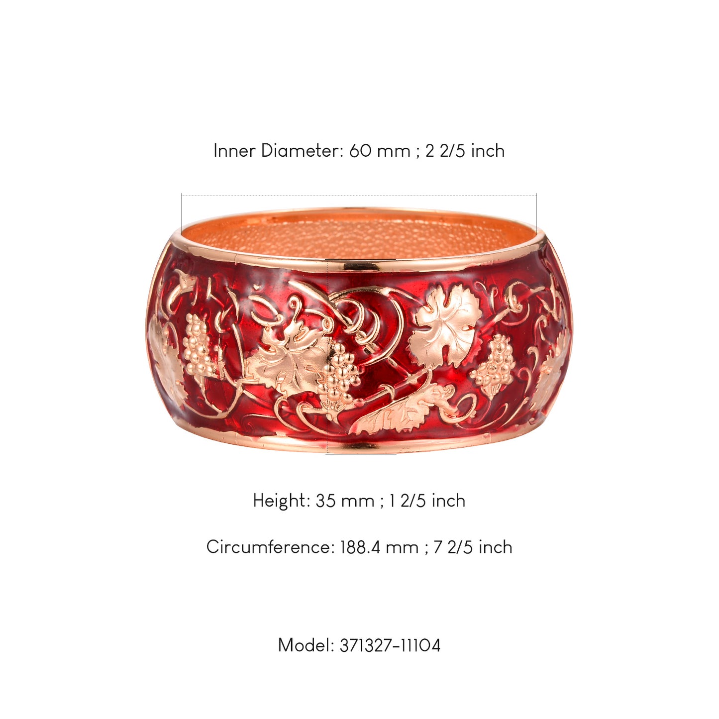 UJOY Hand-Painted Bangle High Polish Alloy Wide Large Bracelet Jewelry for Women