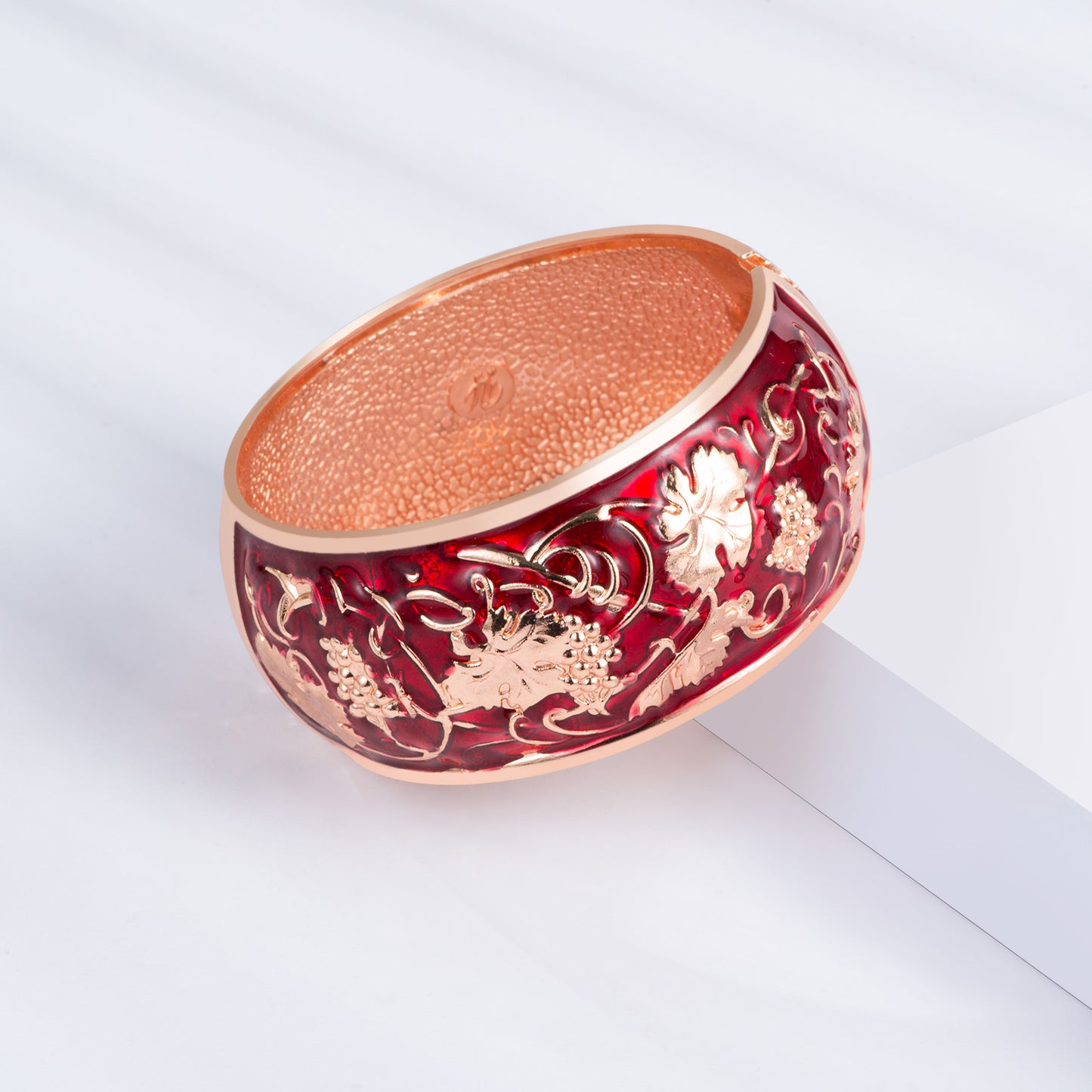 UJOY Hand-Painted Bangle High Polish Alloy Wide Large Bracelet Jewelry for Women