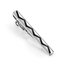 Load image into Gallery viewer, UJOY Silver Line Printed Skinny Tie Clips Necktie Shirts Bar Pins Box Packed Gift for Men