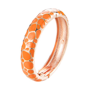 UJOY Colorful Cloisonne Bracelet Jewelry Enamel Handcraft Gold Spring Hinge