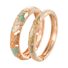Load image into Gallery viewer, UJOY Fashion Set of Cloisonne Bracelets Gold Plated Butterfly Filigree Enameled Gifts for Women