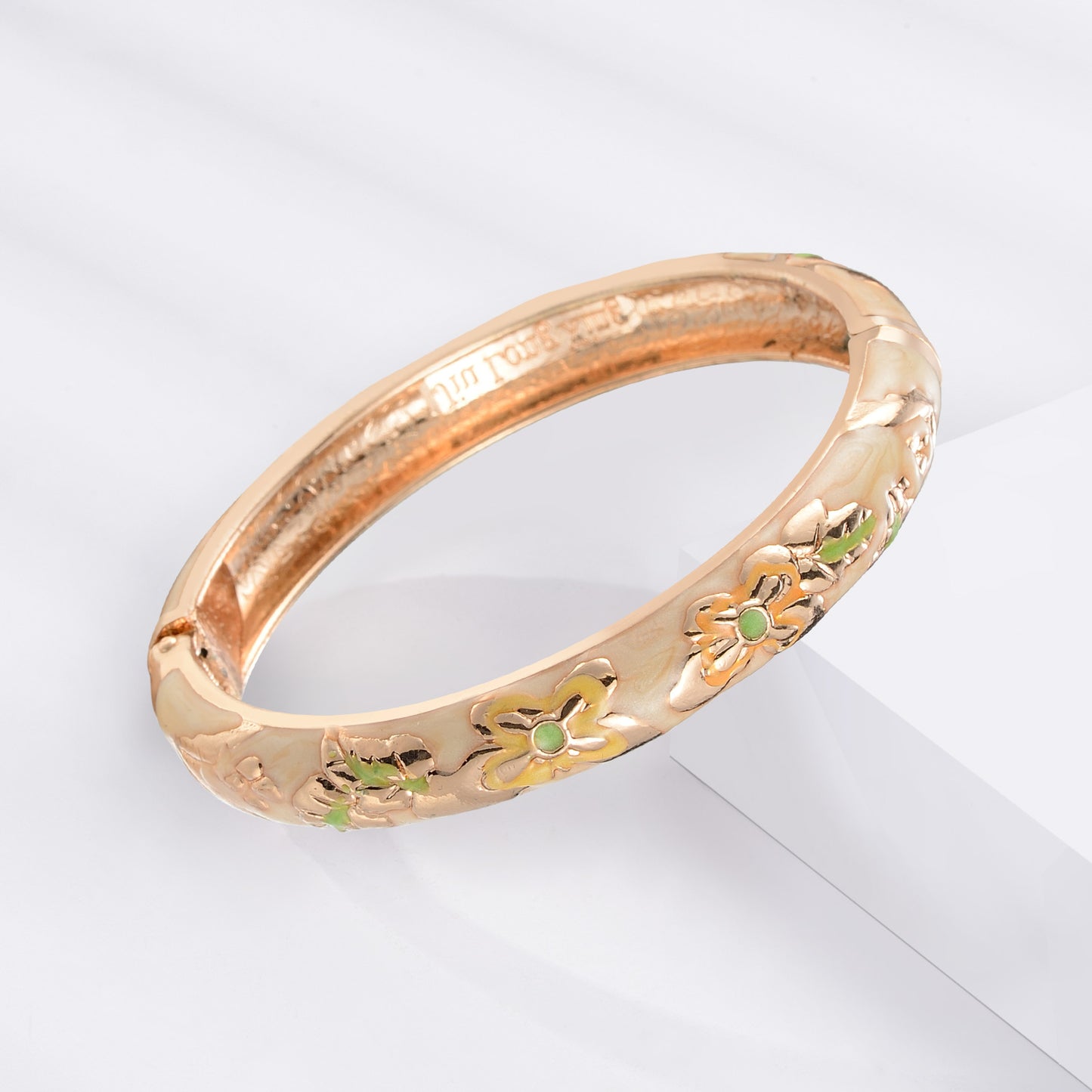 UJOY Fashion Set of Cloisonne Bracelets Gold Plated Butterfly Filigree Enameled Gifts for Women