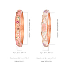 Load image into Gallery viewer, UJOY Fashion Set of Cloisonne Bracelets Gold Plated Flowers Filigree Enameled Womens Gifts Bangles Spring Hinged