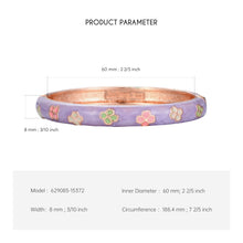 Cargar imagen en el visor de la galería, UJOY Women&#39;s Bangle Bracelet Golded Alloy Hinged Flower Enameled Cloisonne Jewelry