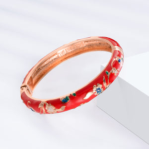 UJOY Designer Set of Indian Style Cloisonne Bracelets Openable Cuff Enameled Bangles Set Jewelry Gift for Women and Girls