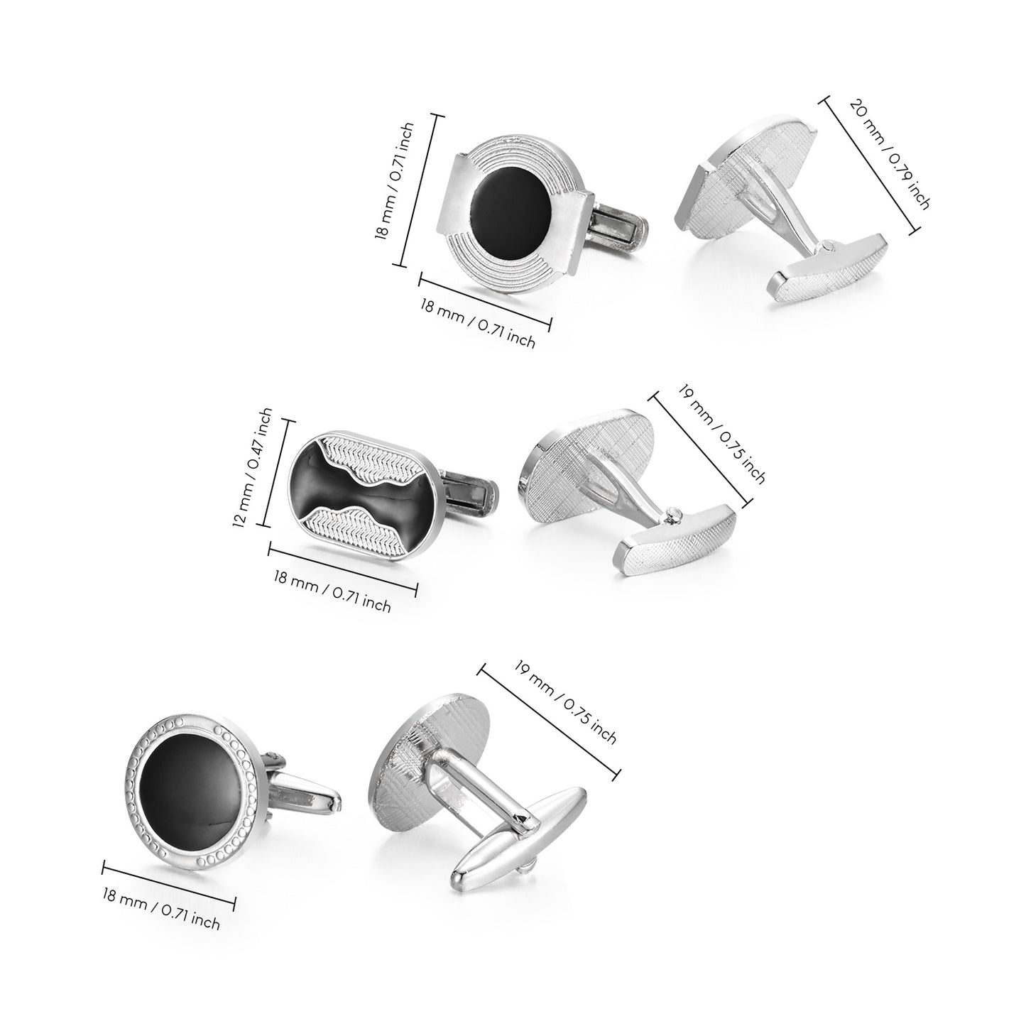 UJOY Cufflinks Shirts Set Business Parts Necktie Pins Bars Cuff Links Box for Men