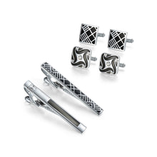 Load image into Gallery viewer, UJOY Cufflinks and Studs Set Blanks Round 4 Colors Shirt Tuxedo Buttons Packed in Cufflink Box for Men