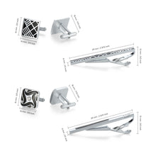 Load image into Gallery viewer, UJOY Cufflinks and Studs Set Blanks Round 4 Colors Shirt Tuxedo Buttons Packed in Cufflink Box for Men