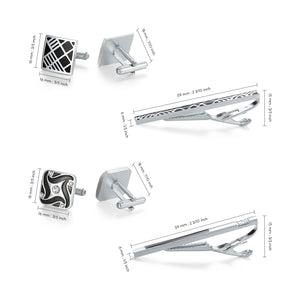 UJOY Cufflinks and Studs Set Blanks Round 4 Colors Shirt Tuxedo Buttons Packed in Cufflink Box for Men