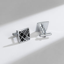 Load image into Gallery viewer, UJOY Cufflinks and Studs Set Blanks Round 4 Colors Shirt Tuxedo Buttons Packed in Cufflink Box for Men