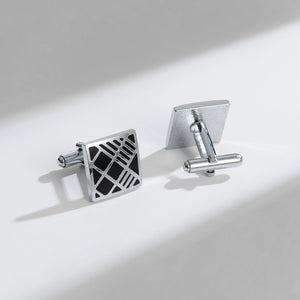 UJOY Cufflinks and Studs Set Blanks Round 4 Colors Shirt Tuxedo Buttons Packed in Cufflink Box for Men