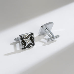 UJOY Cufflinks and Studs Set Blanks Round 4 Colors Shirt Tuxedo Buttons Packed in Cufflink Box for Men