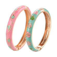 Load image into Gallery viewer, UJOY Designer Indian Style Cloisonne Set of Bracelets Openable Cuff Gift for Women