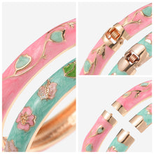 Load image into Gallery viewer, UJOY Designer Indian Style Cloisonne Set of Bracelets Openable Cuff Gift for Women