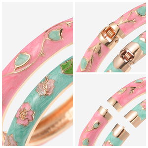UJOY Designer Indian Style Cloisonne Set of Bracelets Openable Cuff Gift for Women