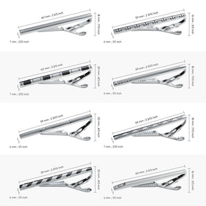 UJOY Tie Clips for Men, 8 Pcs Tie Bars Pinch Clip Set Silver 2.3 Inches Business Shirt Necktie Parts