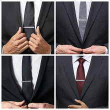 Cargar imagen en el visor de la galería, UJOY Tie Clips for Men, 8 Pcs Tie Bars Pinch Clip Set Silver 2.3 Inches Business Shirt Necktie Parts