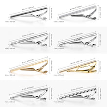 Cargar imagen en el visor de la galería, UJOY Tie Clips for Men, 8 Pcs Tie Bars Pinch Clip Set Silver Gold 2.3 Inches Business Shirt Necktie Parts