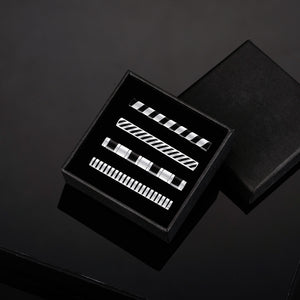 UJOY Tie Clips for Men, 4 Pcs Tie Bars Pinch Clip Set Silver Black 2.3 Inches Business Shirt Necktie Parts
