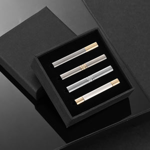 UJOY Tie Clips for Men, 4 Pcs Tie Bars Pinch Clip Set Silver Gold 2.3 Inches Business Shirt Necktie Parts
