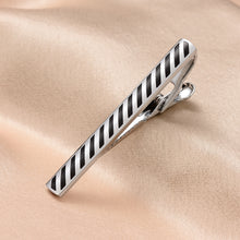 Load image into Gallery viewer, UJOY Tie Clips for Men, 4 Pcs Tie Bars Pinch Clip Set Silver Black 2.3 Inches Business Shirt Necktie Parts