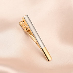 UJOY Tie Clips for Men, 4 Pcs Tie Bars Pinch Clip Set Silver Gold 2.3 Inches Business Shirt Necktie Parts