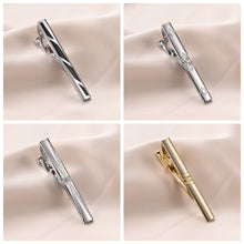 Cargar imagen en el visor de la galería, UJOY Tie Clips for Men, 8 Pcs Tie Bars Pinch Clip Set Silver Gold 2.3 Inches Business Shirt Necktie Parts