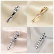 Load image into Gallery viewer, UJOY Tie Clips for Men, 8 Pcs Tie Bars Pinch Clip Set Silver 2.3 Inches Business Shirt Necktie Parts