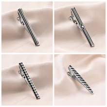 Cargar imagen en el visor de la galería, UJOY Tie Clips for Men, 10 Pcs Tie Bars Pinch Clip Set Silver 2.3 Inches Business Shirt Necktie Parts