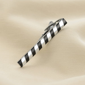 UJOY Tie Clips for Men, 4 Pcs Tie Bars Pinch Clip Set Silver Black 2.3 Inches Business Shirt Necktie Parts