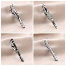 Cargar imagen en el visor de la galería, UJOY Tie Clips for Men, 10 Pcs Tie Bars Pinch Clip Set Silver 2.3 Inches Business Shirt Necktie Parts