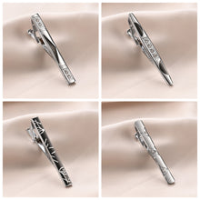Load image into Gallery viewer, UJOY Tie Clips for Men, 10 Pcs Tie Bars Pinch Clip Set Silver 2.3 Inches Business Shirt Necktie Parts
