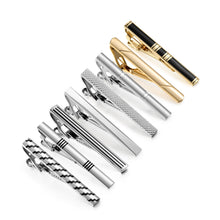 Load image into Gallery viewer, UJOY Tie Clips for Men, 8 Pcs Tie Bars Pinch Clip Set Colorful 2.3 Inches Business Shirt Necktie Parts