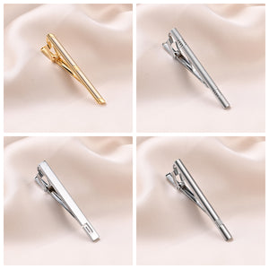 UJOY Tie Clips for Men, 8 Pcs Tie Bars Pinch Clip Set Silver Gold 2.3 Inches Business Shirt Necktie Parts