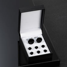 Load image into Gallery viewer, UJOY Mens Mother of Pearl Cufflinks and Studs Tuxedo Bottons Set Presentation Box Business Dress Parts for Wedding Party