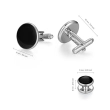 Load image into Gallery viewer, UJOY Mens Mother of Pearl Cufflinks and Studs Tuxedo Bottons Set Presentation Box Business Dress Parts for Wedding Party