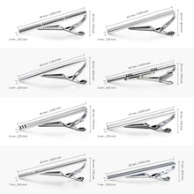 Cargar imagen en el visor de la galería, UJOY Tie Clips for Men, 8 Pcs Tie Bars Pinch Clip Set Silver 2.3 Inches Business Shirt Necktie Parts