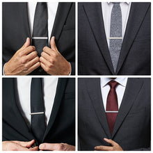 Load image into Gallery viewer, UJOY Tie Clips for Men, 8 Pcs Tie Bars Pinch Clip Set Silver 2.3 Inches Business Shirt Necktie Parts