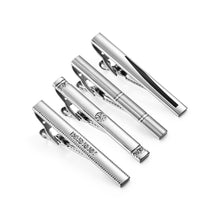 Load image into Gallery viewer, UJOY Tie Clips for Men, 4 Pcs Tie Bars Pinch Clip Set Silver 2.3 Inches Business Shirt Necktie Parts