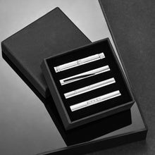 Cargar imagen en el visor de la galería, UJOY Tie Clips for Men, 4 Pcs Tie Bars Pinch Clip Set Silver 2.3 Inches Business Shirt Necktie Parts