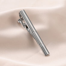 Cargar imagen en el visor de la galería, UJOY Tie Clips for Men, 4 Pcs Tie Bars Pinch Clip Set Silver 2.3 Inches Business Shirt Necktie Parts