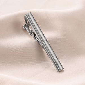 UJOY Tie Clips for Men, 4 Pcs Tie Bars Pinch Clip Set Silver 2.3 Inches Business Shirt Necktie Parts