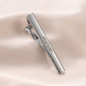 UJOY Tie Clips for Men, 4 Pcs Tie Bars Pinch Clip Set Silver 2.3 Inches Business Shirt Necktie Parts