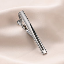 Cargar imagen en el visor de la galería, UJOY Tie Clips for Men, 4 Pcs Tie Bars Pinch Clip Set Silver 2.3 Inches Business Shirt Necktie Parts