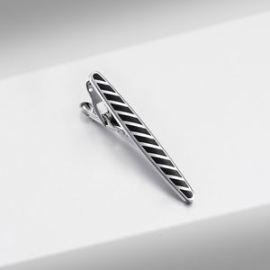 UJOY Stripe Line Silver Skinny Tie Clips Necktie Shirts Bar Pins Box Packed for Men