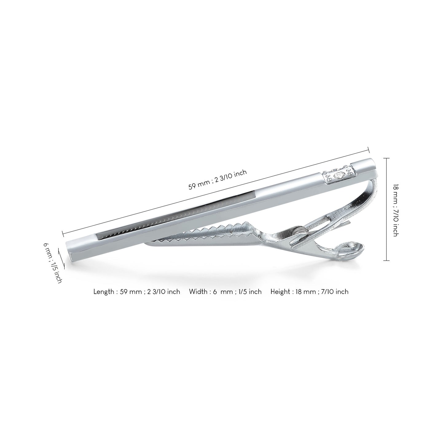 UJOY Skinny Tie Clips Silver Necktie Shirts Bar Pins Box Packed Gift for Men